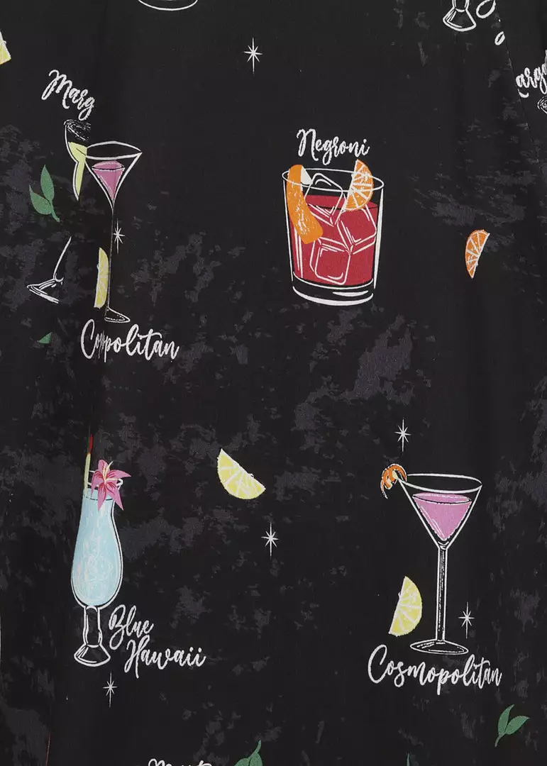 Collectif Matilde Coctail Menu 50's Swing Skirt Black New In 5 Collectif Matilde Coctail Menu 50's Swing Skirt Black New In