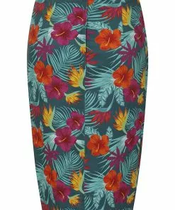 Collectif Kala Tropico 40's Pencil Skirt Multi 8 Collectif Kala Tropico 40's Pencil Skirt Multi