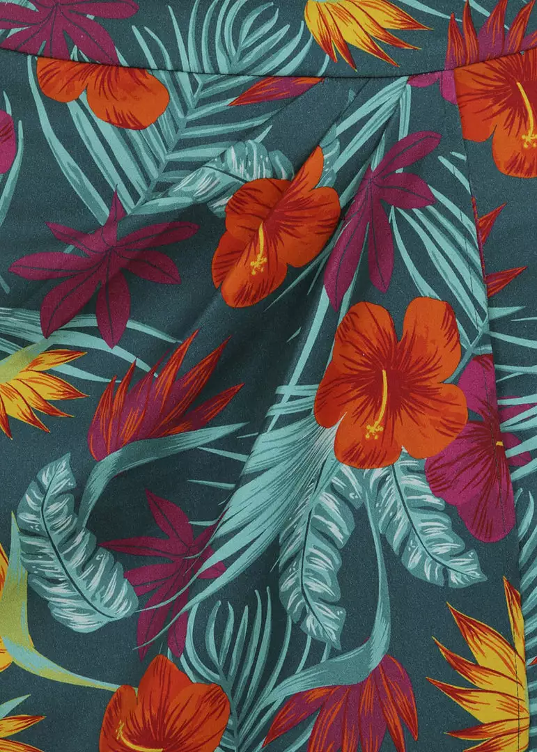 Collectif Kala Tropico 40's Pencil Skirt Multi 6 Collectif Kala Tropico 40's Pencil Skirt Multi