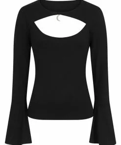 Collectif Luna Moon 60's Jersey Top Black