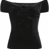 New In Collectif Dolores Darkwear Velvet 50's Top Black 2 New In Collectif Dolores Darkwear Velvet 50's Top Black