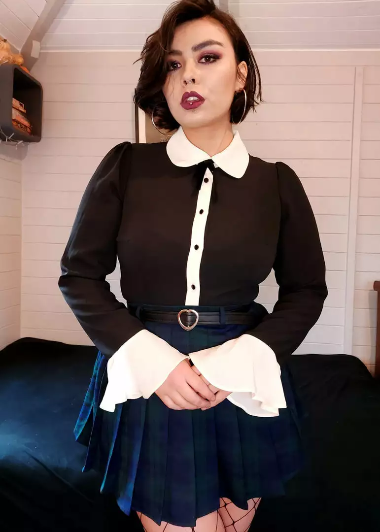 Collectif Prudence 60's Blouse Black 4 Collectif Prudence 60's Blouse Black