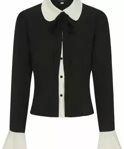 Collectif Prudence 60's Blouse Black