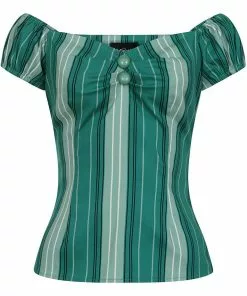Collectif Dolores Mint Humbug 50's Top Green