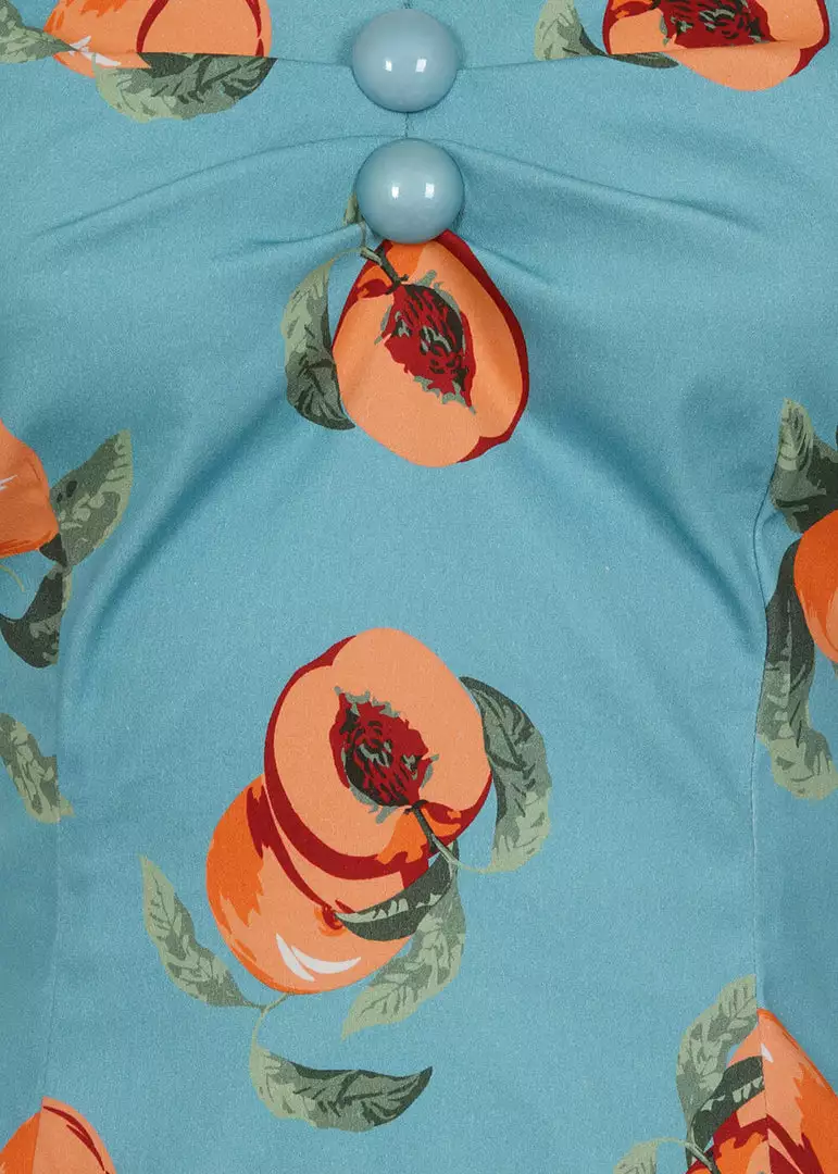 Collectif Dolores Vintage Peaches 50's Top Blue 4 Collectif Dolores Vintage Peaches 50's Top Blue