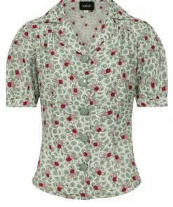 Collectif Luana Berry Bush 40's Blouse Multi Colour New In