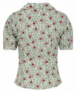 Collectif Luana Berry Bush 40's Blouse Multi Colour New In