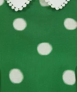 Collectif Betty Painted Polka 40's Top Green New In 9 Collectif Betty Painted Polka 40's Top Green New In
