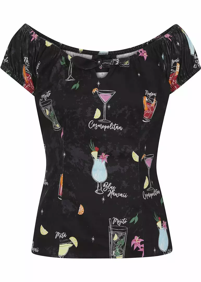 New In Collectif Lorena Coctail Menu 50's Top Black 3 New In Collectif Lorena Coctail Menu 50's Top Black