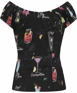 New In Collectif Lorena Coctail Menu 50's Top Black 8 New In Collectif Lorena Coctail Menu 50's Top Black
