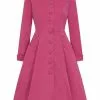 Collectif Zara 50's Swing Trenchcoat Pink New In