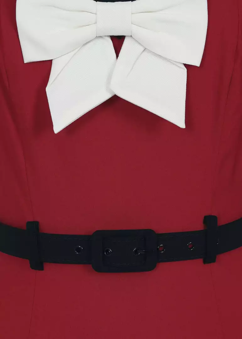 New In Collectif Sadie 50's Pencil Dress Red 6 New In Collectif Sadie 50's Pencil Dress Red