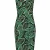 New In Collectif Kiana Tropics 50's Pencil Dress Green 2 New In Collectif Kiana Tropics 50's Pencil Dress Green