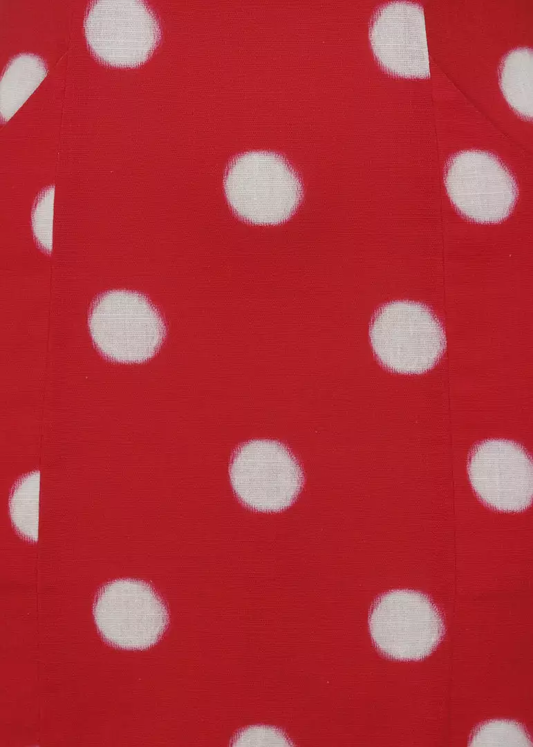 Collectif Hepburn Painted Polka 50's Pencil Dress Red 7 Collectif Hepburn Painted Polka 50's Pencil Dress Red