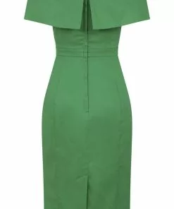 Collectif Linda 50's Pencil Dress Green New In