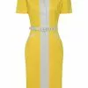 New In Collectif Berta Contrast 60's Pencil Dress Yellow 2 New In Collectif Berta Contrast 60's Pencil Dress Yellow
