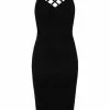 Collectif Dorcas Velvet 80's Pencil Dress Black 1 Collectif Dorcas Velvet 80's Pencil Dress Black