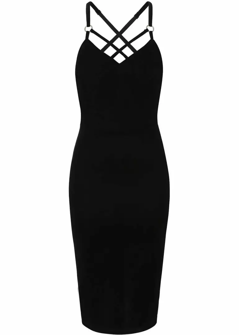 Collectif Dorcas Velvet 80's Pencil Dress Black 3 Collectif Dorcas Velvet 80's Pencil Dress Black