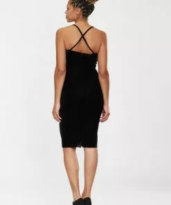 Collectif Dorcas Velvet 80's Pencil Dress Black 13 Collectif Dorcas Velvet 80's Pencil Dress Black