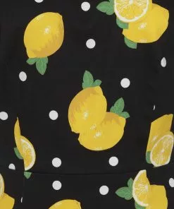 New In Collectif Demira Polka Lemon 50's Pencil Dress Black 13 New In Collectif Demira Polka Lemon 50's Pencil Dress Black