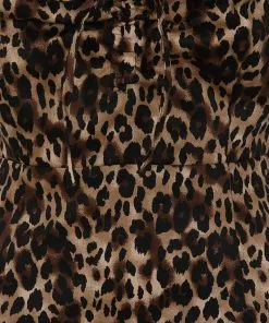 Collectif Sasha Leopard Fishtail 50's Pencil Dress Multi New In