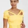 Collectif Clodia 60's Pencil Dress Yellow 1 Collectif Clodia 60's Pencil Dress Yellow