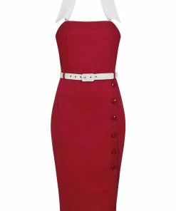 Collectif Dorabella 50's Pencil Dress Red