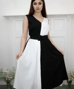 Collectif Enora 60's Swing Dress Black White