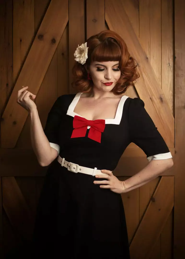 Collectif Sadie 50's Swing Dress Black 3 Collectif Sadie 50's Swing Dress Black