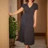 Collectif Riley Mini Polka 40's Swing Dress Navy
