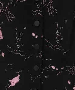 Collectif Liza Tipsy Elephants 50's Swing Dress Black