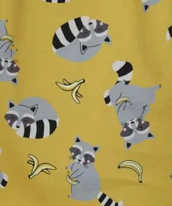 New In Collectif Kimberly Ravenous Raccoons 60's Swing Dress Yellow