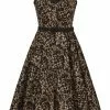 Collectif Nova Leopard 50's Swing Dress Multi New In 1 Collectif Nova Leopard 50's Swing Dress Multi New In