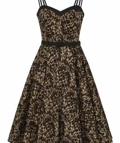 Collectif Nova Leopard 50's Swing Dress Multi New In