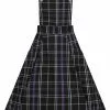 Collectif Kayden Nancy Check Overalls 60's Swing Dress Black 2 Collectif Kayden Nancy Check Overalls 60's Swing Dress Black