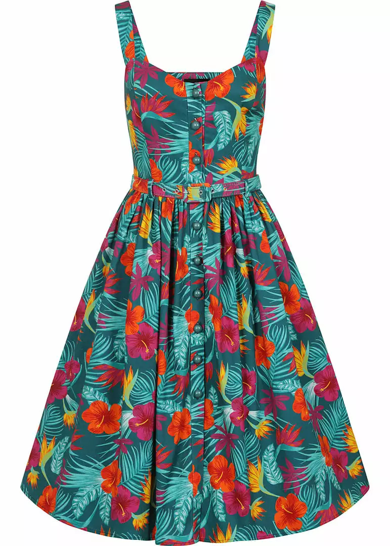 Collectif Jemima Tropico 50's Swing Dress Multi 3 Collectif Jemima Tropico 50's Swing Dress Multi