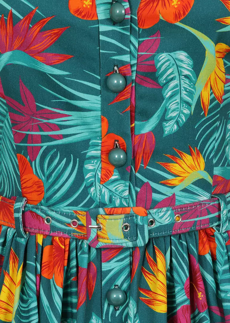 Collectif Jemima Tropico 50's Swing Dress Multi 4 Collectif Jemima Tropico 50's Swing Dress Multi