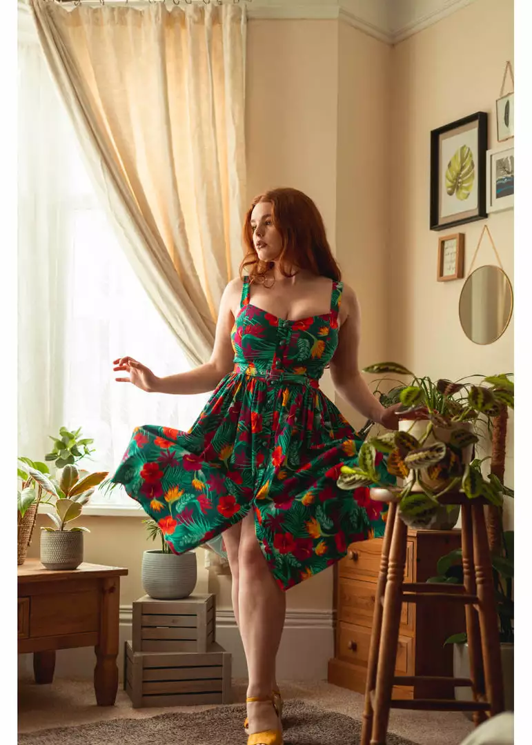 Collectif Jemima Tropico 50's Swing Dress Multi 7 Collectif Jemima Tropico 50's Swing Dress Multi