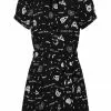 New In Collectif Mary Grace Creepy Girl 80's Skater Dress Black 2 New In Collectif Mary Grace Creepy Girl 80's Skater Dress Black