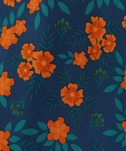 New In Collectif Peta Flora 50's Swing Dress Navy