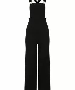 Collectif Kayden 60's Dungarees Black New In