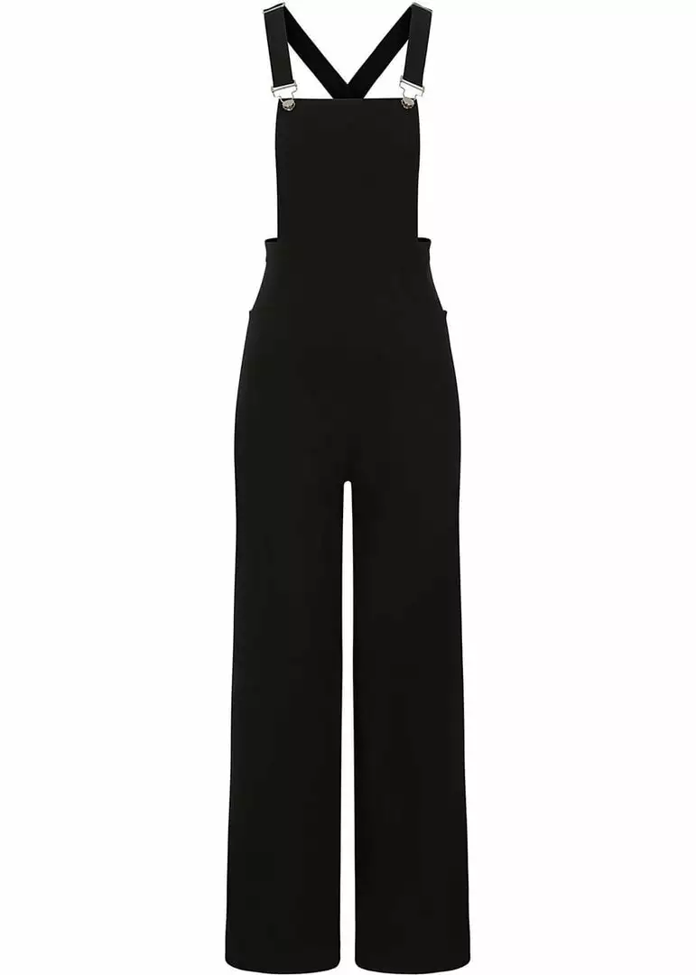 Collectif Kayden 60's Dungarees Black New In 3 Collectif Kayden 60's Dungarees Black New In