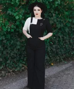 Collectif Kayden 60's Dungarees Black New In