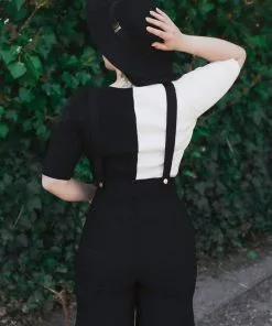 Collectif Kayden 60's Dungarees Black New In 12 Collectif Kayden 60's Dungarees Black New In