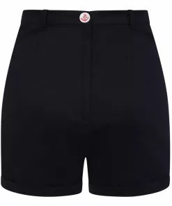 New In Collectif Nancy Nautical 40's Shorts Navy Blue