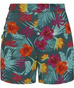 New In Collectif Adriana Tropico 50's Shorts Multi Colour