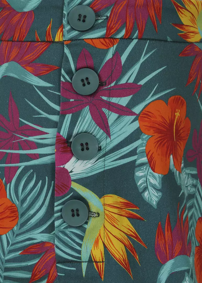 New In Collectif Adriana Tropico 50's Shorts Multi Colour 6 New In Collectif Adriana Tropico 50's Shorts Multi Colour