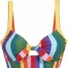 New In Collectif Rainbow Stripes 60's Bikini Top Multi Colour 2 New In Collectif Rainbow Stripes 60's Bikini Top Multi Colour
