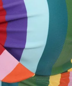 New In Collectif Rainbow Stripes 60's Bikini Top Multi Colour
