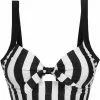 Collectif Beetle Stripe 60's Bikini Top Black White 1 Collectif Beetle Stripe 60's Bikini Top Black White